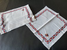 Antike Servietten handgestickt, ca. 25x25cm, 10 Stück 