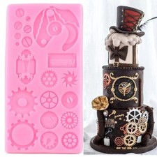 Zahnrad Silikon Schimmel COG Steampunk Schraube Kuchen Fondant Backen Ton Formen selber machen