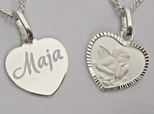 Gravur Anhänger Schutz Engel mit Kette Echt Silber 925 Damen Kinder Schmuck neu