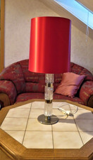 Große Tisch - Stehlampe, Kristallglas * 70er Jahre Design * rar, Retro, Vintage