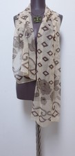 Halstuch/Schal 38×156 ? ROSEN ?Damen VISKOSE Beige/Braun Gebraucht 