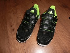 Adidas Sneaker Sportschuhe Gr.35 Turnschuhe  Schwarz/Neongrün Klettverschluß