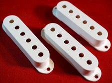 3 Pickupkappen für Stratocaster Singlecoils v. Squier Fender Strat + andere weiß