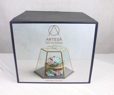 Artesa Glas Servierglocke mit goldenen Felgen und schwarzem Schiefer neu und ungeöffnet