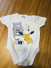 Baby Body, Wickelbody, kurzarm, 68, Tuptam, weiß mit Bär und Elch