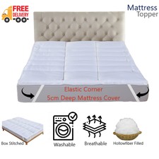 Microfaser Matratzenauflage Pad/Protector Extra Tief Gefütterter Daunen decken alle Größen.