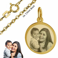 Gravur Platte,persönliche Fotogravur mit Ankerkette-Echt Gold 585(14 Karat)-Neu