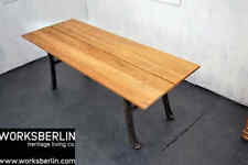 Massiver Eichentisch auf vintage Maschinenbeinen Fabriktisch - worksberlin