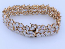 Prunk Armband „Diamonique“ in 925 Sterling Silber; Länge:22cm