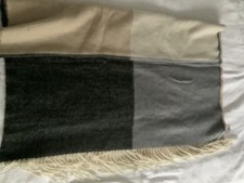 H&M Schal ohne size beige grau Fransen 1,20m x 0,80m