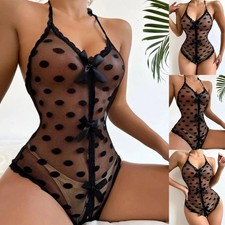 Sexy Damen Transparent Bodysuit Dessous Reizwäsche Stringbody Nachtwäsche Pyjama
