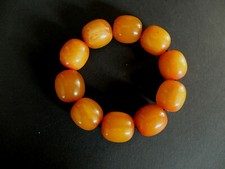 Handkette Armband Perlen Bernsteinimitat African Burned Amber Imitat Mala