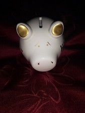 Sparschwein: beige goldfarben  "Hochzeit"  13x10cm