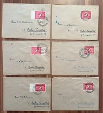 SBZ Nr. 232 + 233 Volkskongress 6 Briefe gelaufen Saalfeld nach Berlin