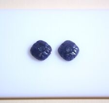 edelsteine24 Schönes Saphir Edelstein Paar graviert 10,5mm Naturfarbe! Saf-78