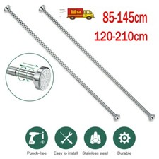 85-260cm Teleskopstange Duschvorhangstange Duschstange Klemmstange Ohne Bohren