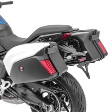 Motorrad Koffer + Kofferträger Seitenkoffer Universal PX74 weiss C-Ware