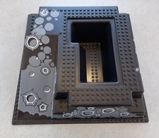 Lego erhöhte Grundplatte 2552 Vintage Mond Space Base mit Rampe & Grube schwarz/grau