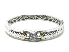 ALWAND VAHAN Sterlingsilber & 14K Gelbgold Diamant klappbares Infinity-Armband