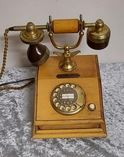 Nostalgie Telefon Alt Marburg Deutsche Post Holztelefon Wählscheibe TAE Stecker 