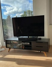 Sideboard Walnuss schwarz matt Loft Boutique Design  Wohnzimmer TV Lowboard