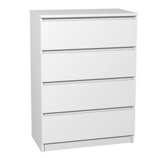 Kommode mit 4 Schubladen Sideboard weiß Anrichte holz Schrank Anrichte