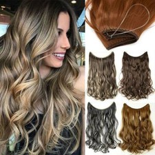 Wellig Lockig Dick Wire Draht in Haarverlängerung 1Tressen Hair Extensions Blond