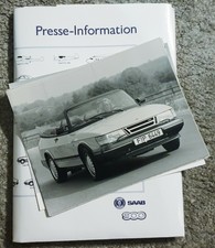Pressemappe press kit Saab 900 1992 deutsch mit 8 s/w-Fotos