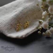 Wunderschönes 925 Sterling Silber Blatt Ohrringe 14k vergoldet UK Verkäufer