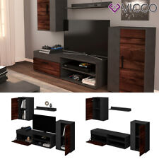  Wohnwand BERNO Dunkel Old Style Schrankwand Lowboard TV Hängeschrank VICCO