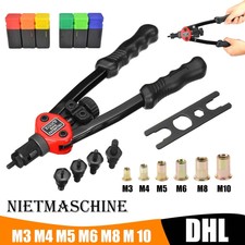 NIETMUTTERNZANGE PROFI NIETMASCHINE GEWINDE NUSS NIETEN WERKZEUG M3-M10 SET Satz