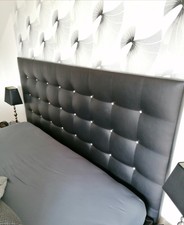 Bettrückwand aus Kunstleder schwarz mit Kristallen 2m x 1,28 m x 5 cm sehr edel 