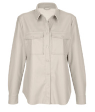 Laura Kent Hemdbluse aus Lederimitat stein farbend Gr. 38 (X357)