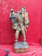 schöne ,alte Holzfigur , Nachtwächter  mit Laterne , beleuchtet ( Lampe ) !