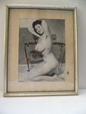 Rahmen alt DDR, Erotik Akt Bild Foto nackte Frau im Studio, DDR, im Rahmen