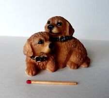 Deko Figur Hund Zwei Welpen Golden Retriever