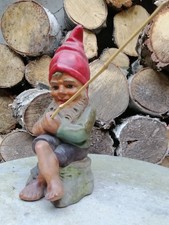 *** Alter Gartenzwerg *** der Angler 33 cm Hoch  Heissner Ton