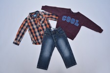 Kombi Jeans George + Karo Hemd + Sweatshirt Next, Gr 92 98 (2-3 Jh), wie neu