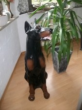 Dobermann Hund Tierfigur Gartenfigur  Höhe  ca . 90 cm