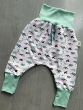 ♥ Baby Pumphose Baggy Pants ♥ Gr. 74 / 80 Handmade *Dino mint*