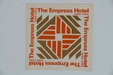 Vintage Hotel- / Kofferaufkleber , luggage label , The Empress Hotel, Hong Kong