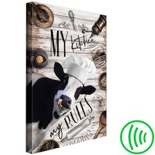 Kitchen Bathroom Rules AKUSTIKBILD LEINWAND SCHALLSCHUTZ WANDBILD XXL WOHNZIMMER