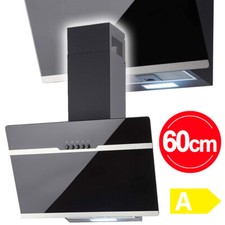 Dunstabzugshaube 60 cm kopffrei Wandhaube Edelstahl Dunstabzug Glas schwarz NEU