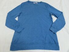 Misslook praktische blau feinen Textur Weichen Jersey Layering Langarm Top UK 12