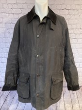 Barbour Ashby Wachsjacke Herren großer Mantel Tartanfutter Cordbesatz einige Kleidung