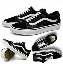 2022Neu Unisex Vans Old Skool Sneaker Schwarz Weiß Farben Herren Skate Schuhe DE