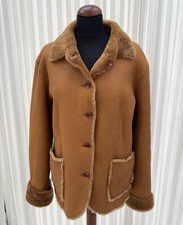 Luxus Damen Lammfell Wende Mantel von Dielini Gr 38 Jacke braun Pelz Leder TOP