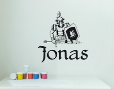 Ritter + Wunschname Kinderzimmer Name Mittelalter Junge Wandaufkleber WandTattoo