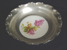 Porzellan Schüssel Teller Deko Schale Silber Metall Hutschenreuther Obstteller