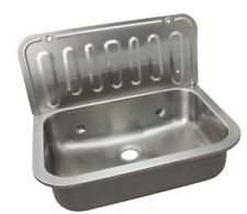 Ausgussbecken Edelstahl Waschbecken drinnen/draußen Spüle Wandmontage B-Ware